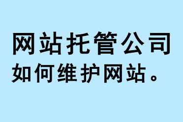 網站托管公司如何維護網站